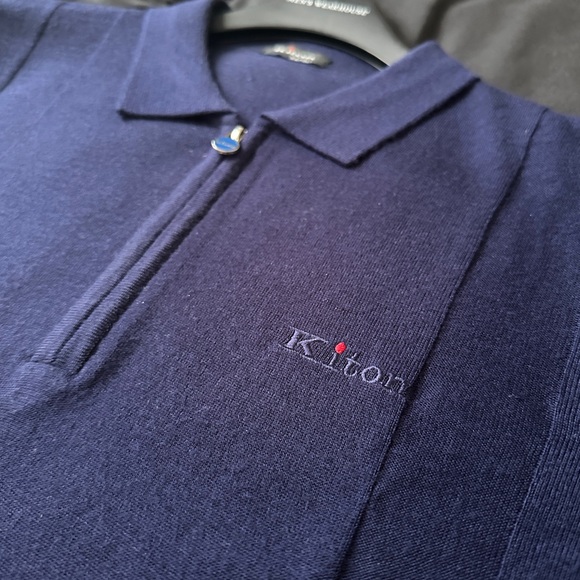Kiton Vintage Dark Blue Zip-Up Sweater - Picture 2 of 4